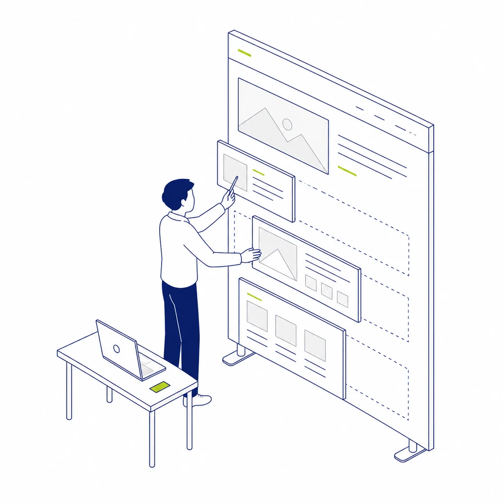 ホームページの構成を確認するイラスト